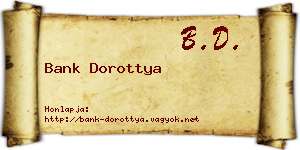 Bank Dorottya névjegykártya